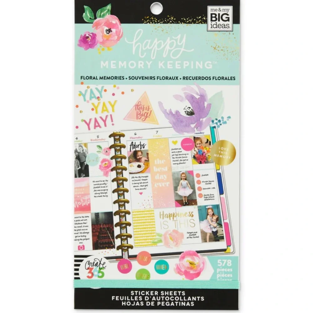 The Happy Planner Happy Memory Keeping Floral Memories Value Pack Stickers - Picture 2 of 5